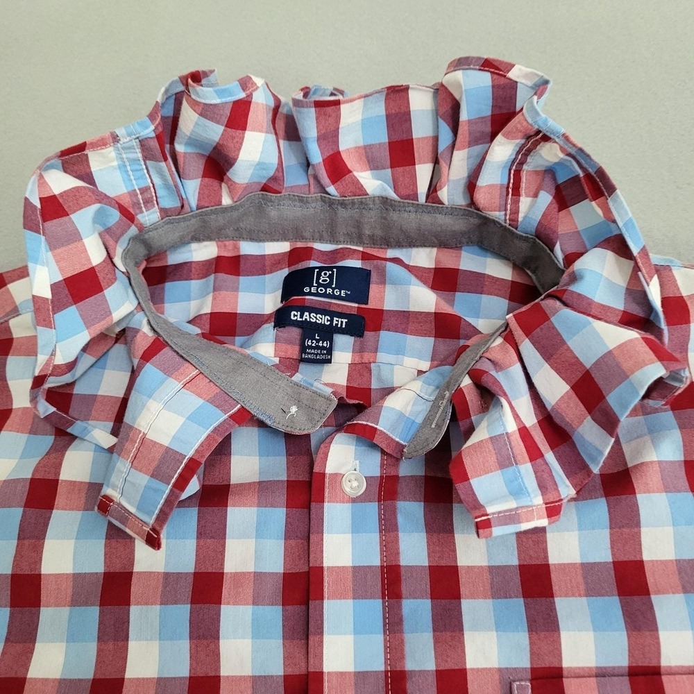 Upcycled Reworked Ruffle Collar Long Sleeve Button Up Oxford Shirt Size L - Picture 6 of 10